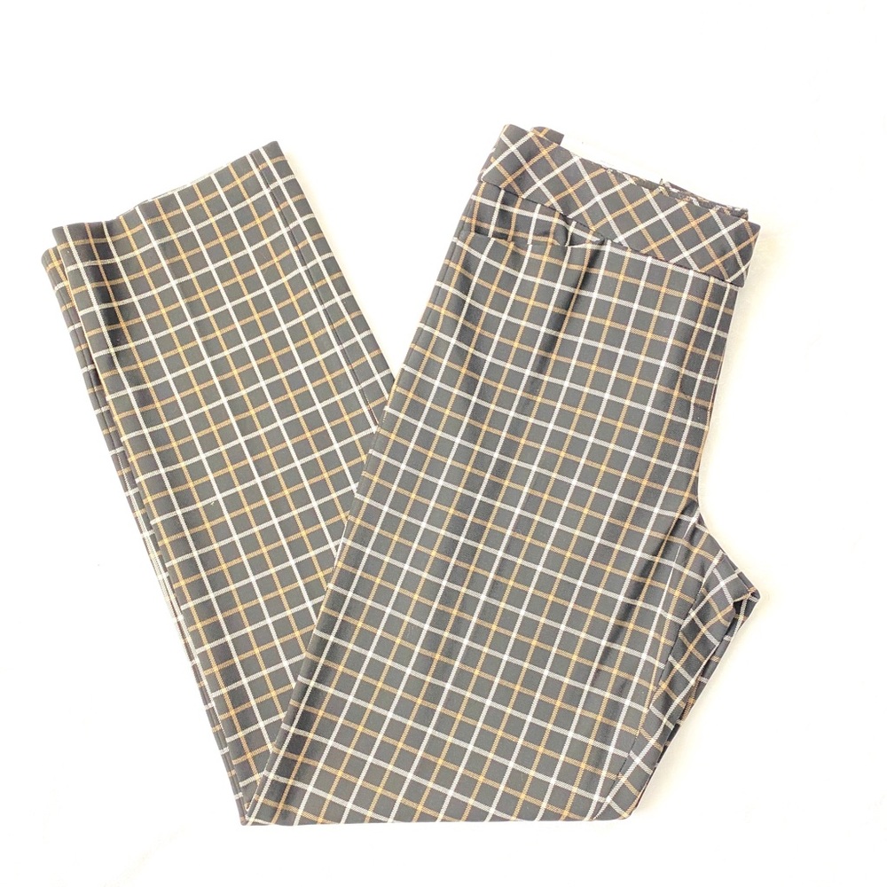 NWT Ann Taylor Ann Dress Pants Black and Tan Plaid